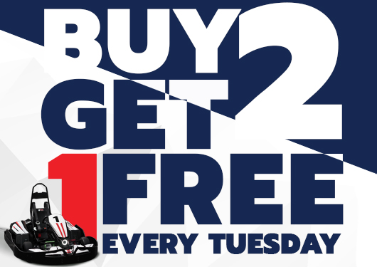 graphic advertising buy 2 races get 1 free at k1 speed every tuesday