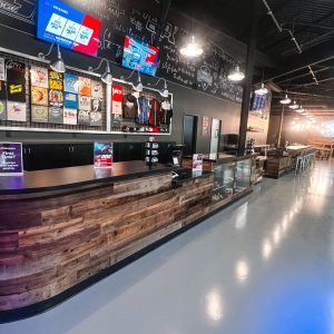 the main lobby and counter at k1 speed traverse city