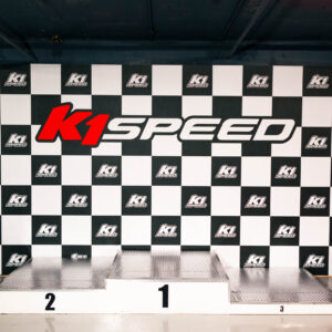 the podium at k1 speed canary wharf in london