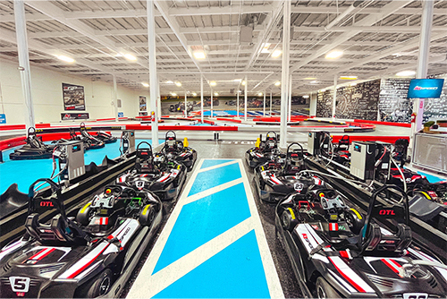 go karts and track inside k1 speed tukwila in washington